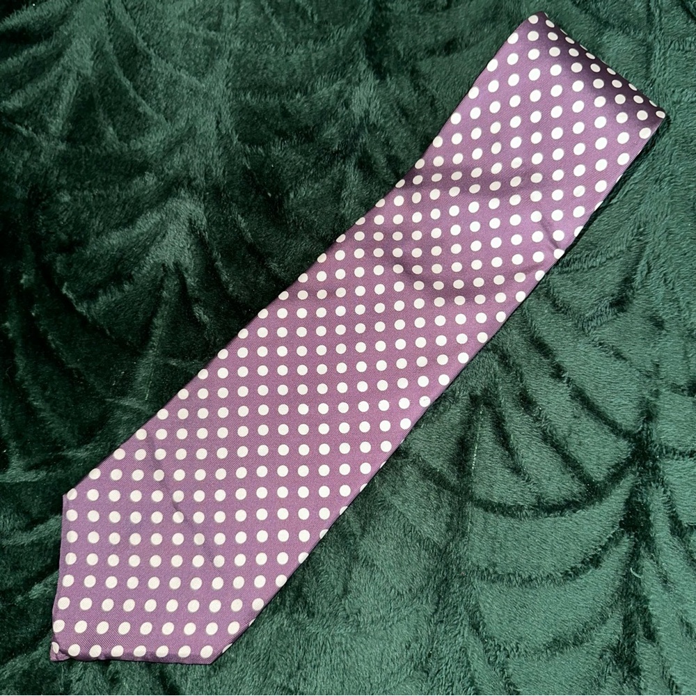 VTG 1970s Christian Dior Polka Dot Silk Wide Tie